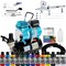 Master Airbrush Multi-Purpose Air Brush Kit with Air Compressor - G444 Airbrush, TC-326T Dual Fan Tank Compressor, 3 Needle Nozzle Tips, 12 Createx Wicked Acrylic Paints and Airbrush Cleaning Kit